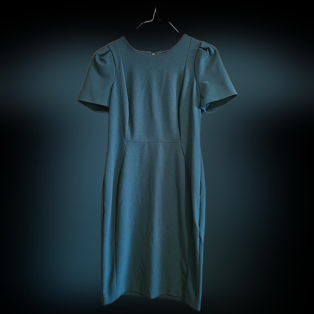 Calvin Klein Green Pleated Sheath Mini Dress